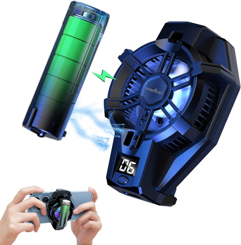 TRILINK Phone Cooler with Rechargeable Battery, Phone Cooling Fan for Gaming, Universal Clamp, RGB LEDS