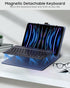 MoKo Universal Tablet Case with Keyboard for 9" - 11" Tablets, Removable Wireless Bluetooth Keyboard, Dark Blue