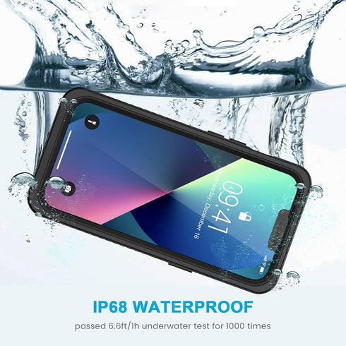 Lanhiem IP68 Waterproof Dustproof Shockproof Case for iPhone 13, Full Body Sealed Protective Front and Back Cover, 6.1