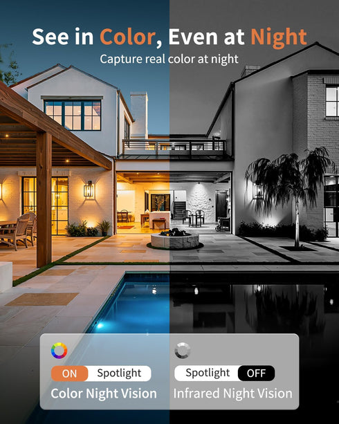 Techage 2K 5G 2.4G 2-Way 24/7 IP65, K07-2P Cameras for Home Security, & WiFi Security Camera Indoor Outdoor for Baby