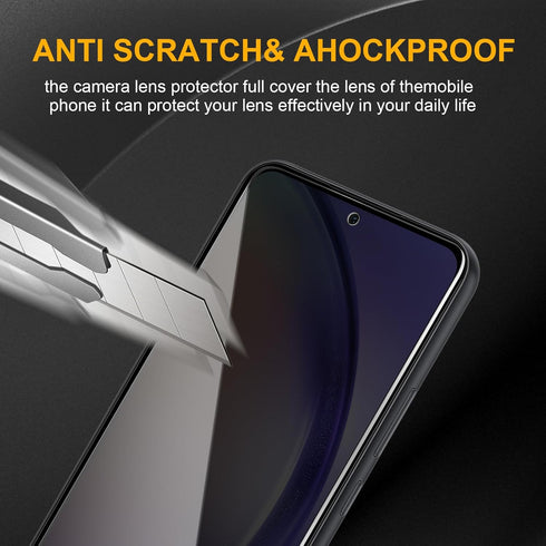 3 Pack Privacy Screen Protector for Samsung Galaxy A54 with 3 Pack Camera Lens Protector, Anti Spy Tempered Glass 9H