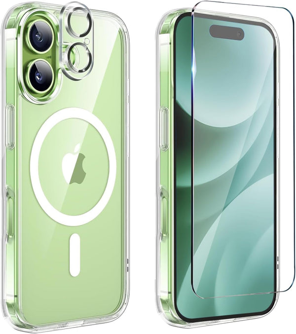 FATUOQIA for iPhone 17 Case Clear,Magnetic iPhone17 Case with Screen Protector & Camera