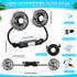 2 360 DaisyInner Pcs Car Fan for Backseat Dual Backseat Cooling Degree Rotatable Seat Fans with LED Light USB Car Rear