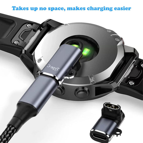 Type C Adapter for Garmin Watch Charger Connector, 2 Pack USB Type C Female to Garmin Watch Charger
