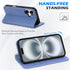 SHIELDON 16 6.1", 16 5G 2024 Wallet Case for iPhone Genuine Leather Folio Magnetic Kickstand RFID Blocking Credit Card