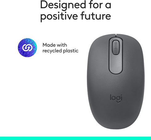 Logitech M196 Bluetooth Wireless Mouse - Compact Portable Mouse for Laptops, Tablets, 12-Month Battery, Graphite
