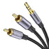 MOSWAG RCA Cable 3.3ft/1M, 3.5mm Male to 2RCA Male Stereo Adapter, Dual Shielded Gold-Plated AUX RCA Y Cord