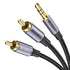 MOSWAG RCA Cable, 2RCA to 3.5mm Audio Cable 10ft/3M Hi-Fi Sound Nylon-Braided RCA to AUX Audio Cable for DJ Controller