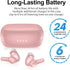 Pink Wireless Earbuds, Bluetooth 5.3 Headphones with Immersive Sound, Hi-Fi Stereo, IPX8 Waterproof, 4 Mics Noise