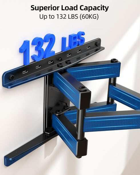 HOME VISION Full Motion TV Wall Mount for 32-84 inch TVs up to 132 lbs, Swivel and Tilt with Dual Articulating Arms