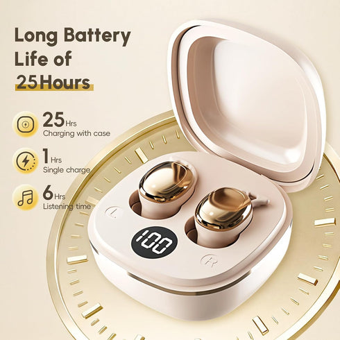 6.0 Sleep Earbuds for Side Sleepers, Invisible Sleep Headphones, ENC Noise Blocking, Wireless Bluetooth with LED Power