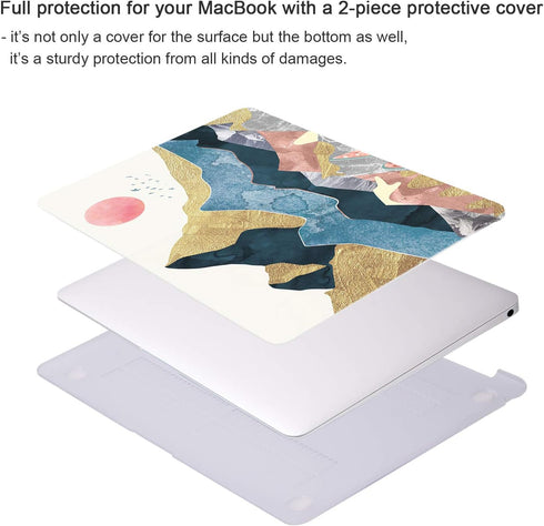 iCasso MacBook Air 13 Inch Case 2018-2020 Release A2337 M1/A1932/A2179, Protective Hard Shell with Keyboard Cover