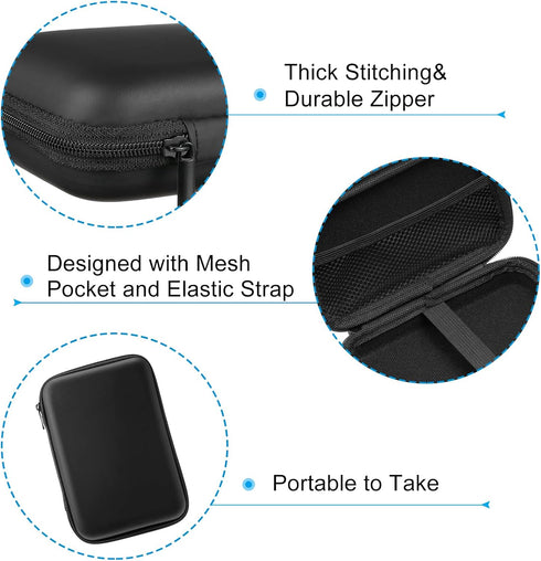 PATIKIL Electronic Organizer Case, Waterproof Rectangle Travel Carrying Case with Zipper for Digital Devices - Black