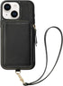 ZVE iPhone 13 Wallet Case with Wristlet - Zipper Leather Case with RFID Blocking Card Holder Slots