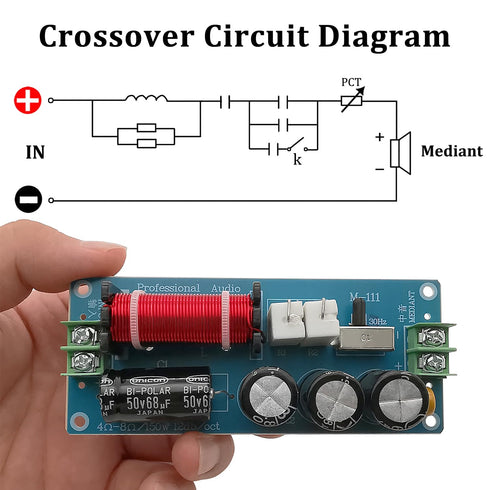 HiQltyla 150W 1-Way M-111 4 8 2Pack Mediant Speaker Crossover for Car/Home Audio, Passive Crossover for HiFi Car/Home