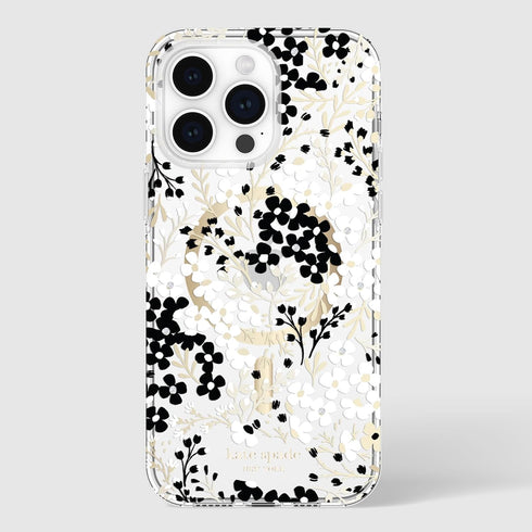Kate Spade New York iPhone 14 Pro Max Case - Multi Floral Black and White, Compatible with MagSafe
