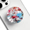 Translucent Clear Phone Grip with Expanding Kickstand, Collapsible Stand for Smartphones in Pink Blue White