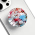 Translucent Clear Phone Grip with Expanding Kickstand, Collapsible Stand for Smartphones in Pink Blue White