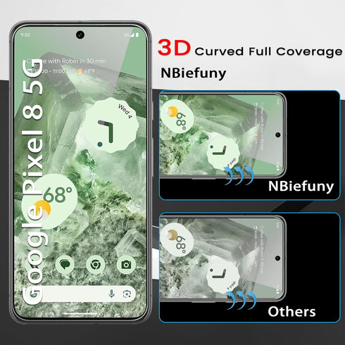 4 Pack Screen Protector for Google Pixel 8, Includes 4 Pack Camera Lens Protector, 9H Tempered Glass Film,
