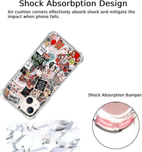 Aesthetic Winter Merry Christmas Case for iPhone 15 Plus - Trendy TPU Collage Phone Cover. Compatible & Stylish!
