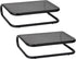 Set 2, 14.25"L 11"W 4.25"H, Mind Reader Monitor Stand, of Ventilated Laptop Riser, Desktop Organizer, Metal, x x Black