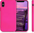 kwmobile Case Compatible with Apple iPhone Xs, Slim Protective TPU Silicone Phone Cover in Neon Pink