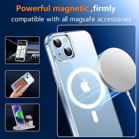 SPIDERCASE iPhone 14/15 Case - Slim, Clear, 15 FT Military Grade Drop Protection + 2 Pack Tempered Glass & Camera Lens