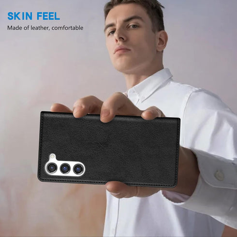 ZZXX Wallet Case for Samsung Galaxy S23 - RFID Blocking Card Slot Stand Magnetic Leather Flip Fold Protective