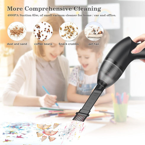 Keyboard Vacuum Cleaner Mini Rechargeable Cordless Vacuum, Desk Cleaner with LED Light for Dust, Hair, Crumbs