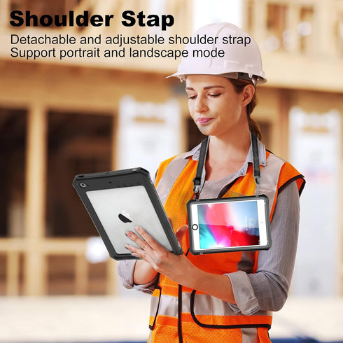 ShellBox Case for iPad Mini 5/4 7.9 Inches, Full-Body Protective Bumper Case with Pencil Holder, Rugged Folding