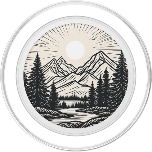 Pine Tree Mountain Scene PopSockets PopGrip for MagSafe