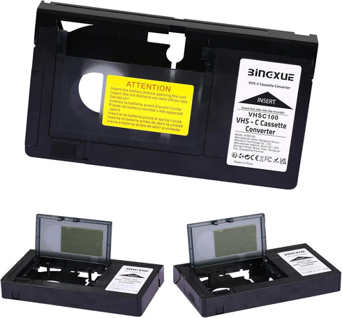 Bingxue Cassette Cassette VHS-C Tape Adapter for Camcorders Motorized VHS VHS-C to VHS Ideal for VCR Player, Video