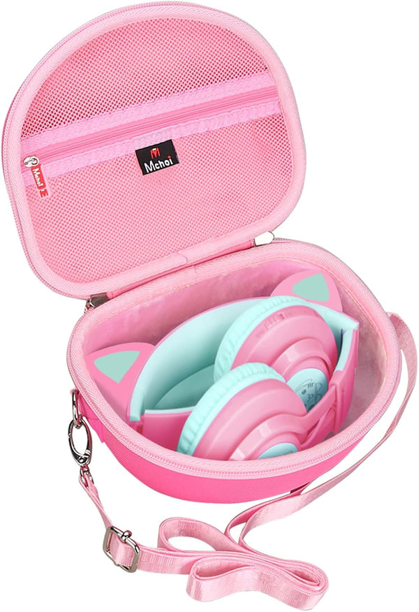 Mchoi Hard Case for Riwbox CT-7 Pink/Jack CT-7S Cat Green/IC-HS01 Bluetooth Headphones, Pink Case Only