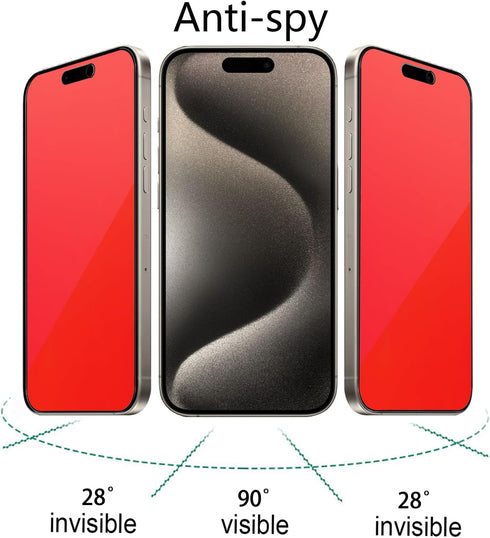 2 Pack Matte Anti-Blue Privacy Tempered Glass for iPhone 15 Pro Max Anti-glare Anti-Spy Screen Protector Anti-Peeping Film Colorful 6.7 inch