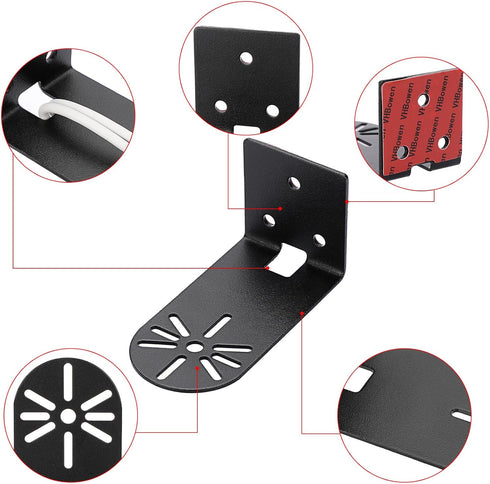 Sumnacon 3PCS Black Wall Mount Camera Shelf - Universal Small Floating Metal Shelf for Security Cameras, Speakers