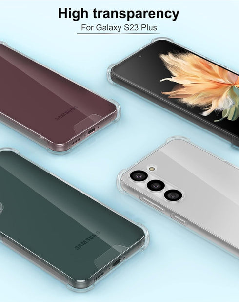 KIOMY Clear Case for Samsung Galaxy S23+ / S23 Plus, Shockproof Bumper Protective Cover Hybrid Design