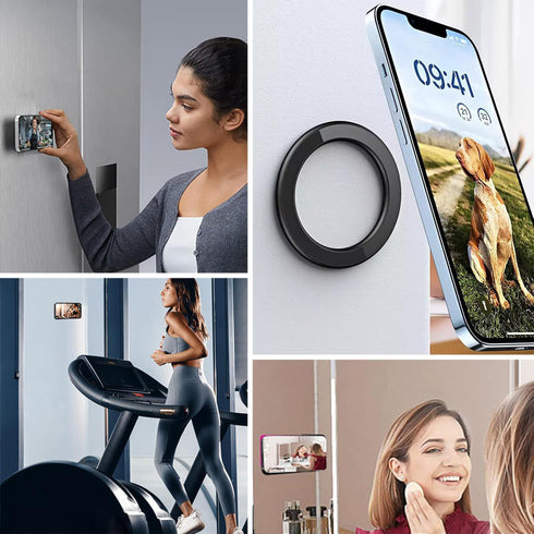 TENOC Magnetic Wall Mount, Magnet Ring Phone Holder, Hands-Free Mirror Shower Car Magnet Stand for All Cellphones