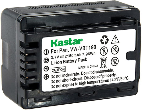 Kastar 1-Pack Battery VW-VBT190 Replacement for Panasonic HC-V160, HC-V180, HC-V201, HC-V210, HC-V230M Camera