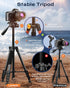 JOBFRI 73" 8.8 lbs Camera Tripod for Camera and Phone, Aluminum Travel Tripod for iPhone, DSLR Tripod with Phone