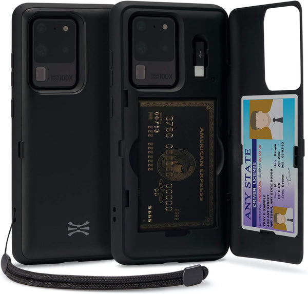TORU CX PRO Case for Galaxy S20 Ultra, Slim Protective Cover with Card Holder, Hidden Credit Cards Wallet Flip Slot