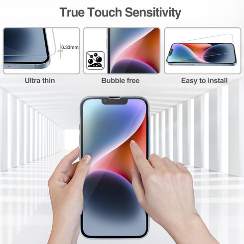 ProCase 2 Pack Screen Protector for iPhone 14 / iPhone 13 / iPhone 13 Pro 6.1 Inch, Clear Tempered Glass