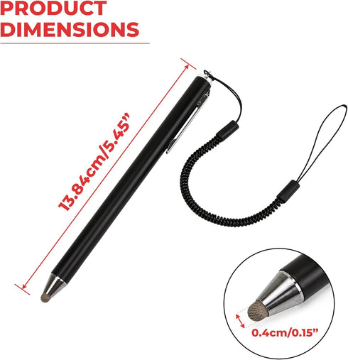 BuleVina Stylus Pens with Tether Lanyard & Clip for Touch Screens, High Sensitivity & Precision Capacitive, Anti-Lost