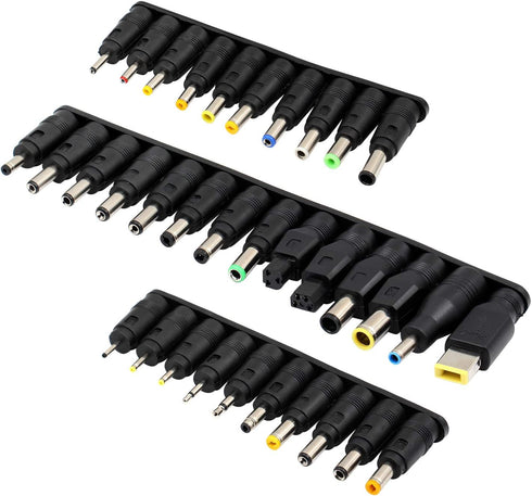 Universal 34pcs DC Connectors Plug Kit, 5.5 x 2.1mm Female Base Power Adapter Connector.