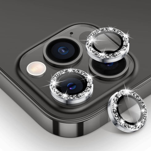 Tensea Camera Lens Protector for iPhone 13 Pro/Pro Max, 9H Tempered Glass Cover with Metal Individual Ring