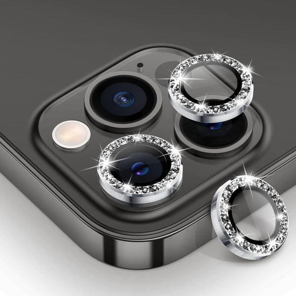 Tensea Camera Lens Protector for iPhone 13 Pro/Pro Max, 9H Tempered Glass Cover with Metal Individual Ring
