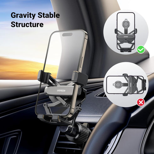 UGREEN Car Phone Holder Vent Mount, Never Blocking Air Vent Clip Compatible with iPhone 15/14/13/12 Pro Max Mini Plus,