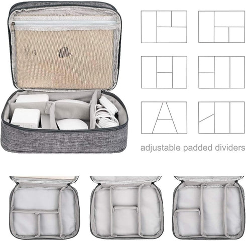 Electronics Organizer, Jelly Comb Waterproof Travel Cable Storage Bag for Charging Cable, Power Bank, iPad