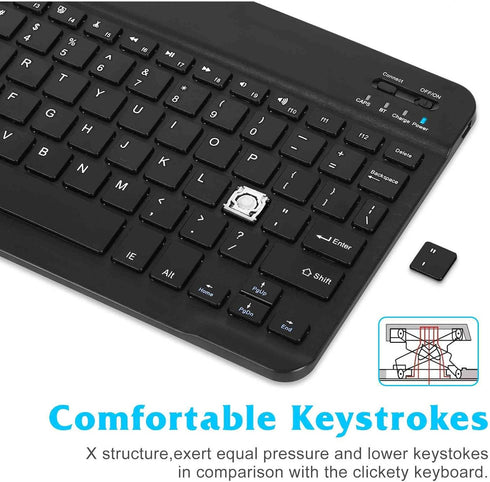 Rechargeable Bluetooth Keyboard and Mouse Combo, Ultra Slim for Samsung Galaxy Tab A7 Lite and All Bluetooth Enabled