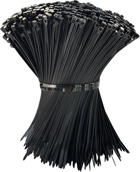 mfuifdo 150 Pack Zip Ties 8 Inch Black, 40Lbs Tensile Strength, Premium Nylon