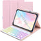 Universal Tablet Keyboard Case with 7 Color Rainbow Backlit Removable Keypad for 9.7"-11" Tablets (Pink)